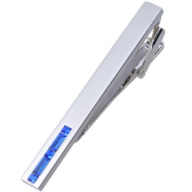 Jonwo Men's Crystal Tie Clip Silver Tone Tie Bar With Gift Box for Gentleman Regular Necktie Tie Pin Daily Business Anniversary Wedding (Blue Crystal Tie Clip)