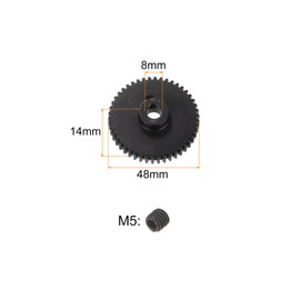 sourcing map Mod 1 46T Pinion Gear 8mm Bore Hardened Steel Motor Rack Spur Gear for RC Car Truck Gear Drive