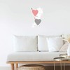 Extra Large 460mm 'Pink and Grey Hearts' Permanent Sticker Decal