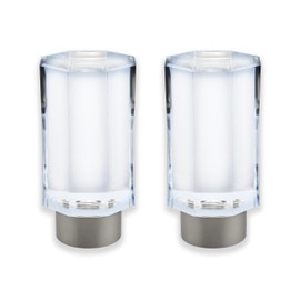 BLASTHOME™ Luxury Faceted Pillar Finials – Fits Only Signature Collection Curtain Rods (Rod Not Included) – Premium Quality, Heavy Metal – Set of Two – Crystal Clear/Brushed Nickel Finish