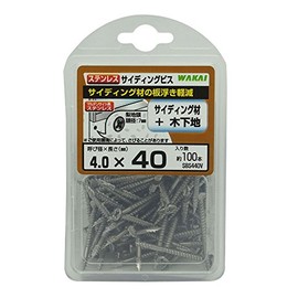 Wakaisangyo Siding Screws Stainless 40mm Length 100-Piece Set SBS440V