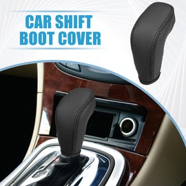 A ABSOPRO Car Shift Boot Cover Gear Knob Shifter Boot for Buick Regal 2011-2016 Faux Leather Black Black Stitches