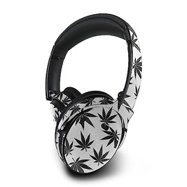 MightySkins Glossy Glitter Skin Compatible with Bose QuietComfort 45 Headphones Pot Leaves Black | Protective, Durable High-Gloss Glitter Finish | Easy to Apply