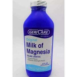 Gericare Milk Of Magnesia Saline Laxative Overnight Relief Original Flavor 16oz
