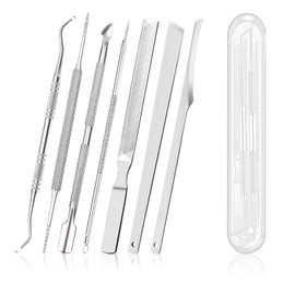 Kit de Herramientas para Uñas Encarnadas, 7PCS Set de Manicura de Acero Inoxidable, Tratamiento de Manicura para Uñas Limpieza Reparación Herramientas