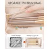 Vlando Travel Makeup Bag,Toiletry Bag for Women PU Leather Open