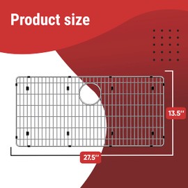 Sink Protectors for Kitchen Sink, Stainless Steel Protective Grid 27 1/2 x 13 1/2, Sink Rack for Bottom of Sink