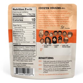 A Dozen Cousins Entrée Seasoning Sauce Packets - Simply Coat and Cook - 10 Pack - Mexican Pollo Asado Citrus Sauce with Cumin and Garlic (3 oz Each)