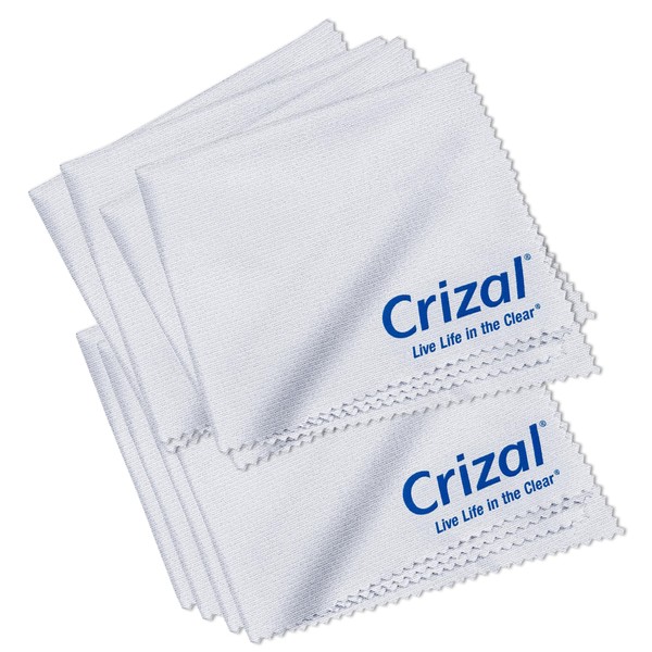Crizal Microfiber Cleaning Cloth for Glasses, 8 Pack | The Best Microfiber Cleaning Clothes for Crizal Anti Reflective Coated Lenses and Eyeglasses Lenses