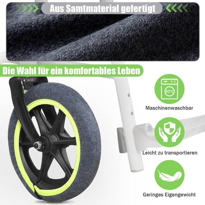 Ehucon WheelCover for transport wheelchair wheels, wheelchair accessories, tyre covers
