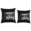 HUNGRY AS A Hippo Throw Pillow