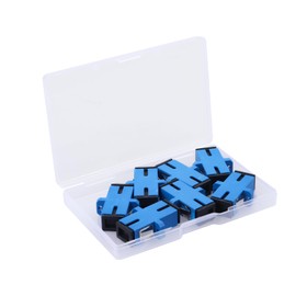 7 PC Fiber Optical Coupler Blue SC Female to SC Female UPC Simplex Single Mode, SC Simplex Singlemode Fiber Optic Adapter, Network Internet Connector Adapter with Mount Panel