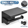 Dual Roll Toilet Paper Holder with Shelf – Stainless Steel