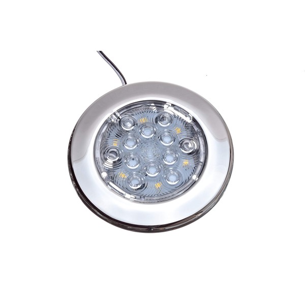 Attwood 6340SS7 Multi-Purpose Round 4-Inch Interior and Exterior LED Light, with Stainless Steel Bezel