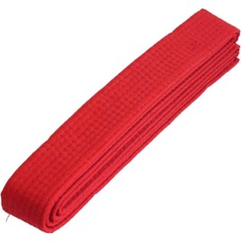 VERSAL Martial Arts Karate Belt, 100% Cotton Professional Training Grading Ranking Belts for Judo, Bjj, Taekwondo, Jiu Jitsu Coloured Belt (Red, 240cm)