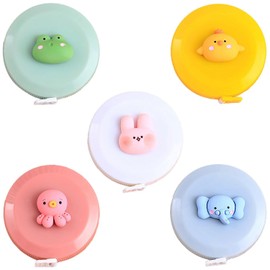 5 Pieces Mini Tape Measure, Tailor Tape Measure, Cartoon Animal Tape Measure, Round Soft Tape Measure, Retractable Tape Measure, Measurements Ruler, Portable Measuring Tape