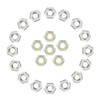 Powlankou 60 Pieces 1/4"-20 Nylon Insert Hex Lock Nuts, 304