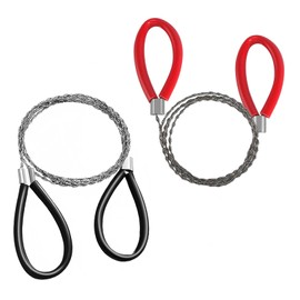 Pack of 2 Rope Saw, with Handle, Stainless Steel Wire Saw, 72 cm Wire Hand Chainsaw, Portable Outdoor Survival Saw Wire, Pocket Saw, String Saw, for Outdoor Camping, Survival Equipment, Wood Cutting