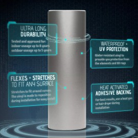Solutions 60" x 60" In Silver Satin Matte Chrome Metallic Vinyl Wrap Sticker Bubble Free