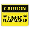 Zirni Caution Highly Flammable Slogan Sign Sticker Decal Design