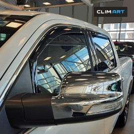CLIM ART in-Channel Incredibly Durable Rain Guards for Dodge Ram 1500 (New Body Style) 2019-2025 Crew Cab, Original Window Deflectors, Vent Window Visors, Vent Deflector, 4 pcs. - 619006LP