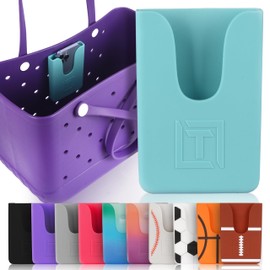Tributary Brands - Teal Phone Holder for Bogg Bag and Simple Modern Bag - Made of Silicone and Fits All Phone Sizes