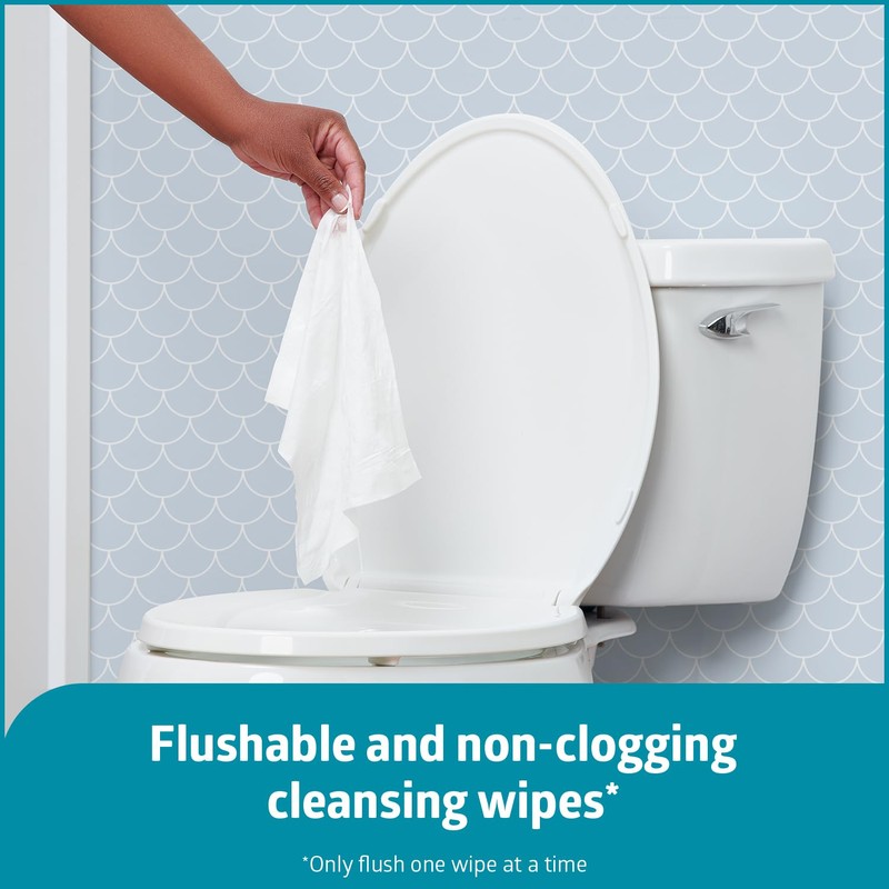 Medline ReadyFlush Select Dispersible Cleansing Cloths, Fragrance-Free, 1 Pack -