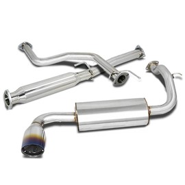 DNA MOTORING CBE-HC88-BT Stainless Steel Cat Back Exhaust System [Compatible with 88-91 Honda Civic 3-Door Hatchback]