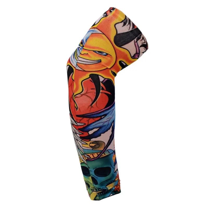 Fake Tattoo Adults Arm Sleeve Evil Sun and Moon (T18)