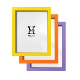 Vivid Coloured Picture Photo Frame | Wooden Moulding | Bright Colours | Various Sizes, Yellow, 24x30cm