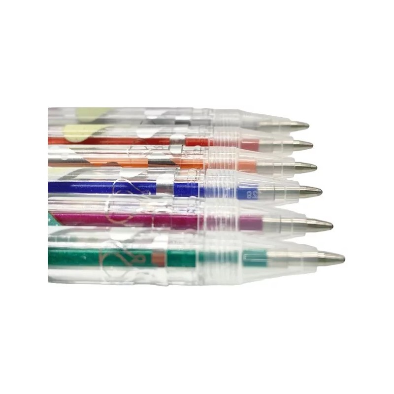 Laxia 24 Pz Pluma De Gel Diferentes Colores Con Glitter