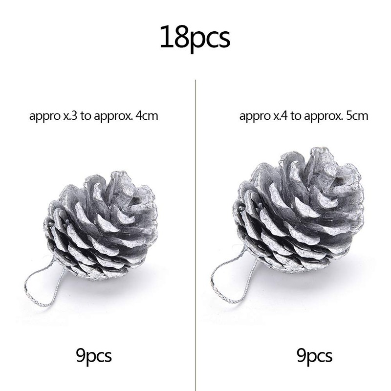 Christmas Pine Cones, 18 Pieces Mini Natural Pine Cone with
