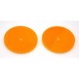 Grand General (GG) Reflectors Round Sealed with Center Screw Hole 2 3/8 Inch Amber GG#80825 Pair