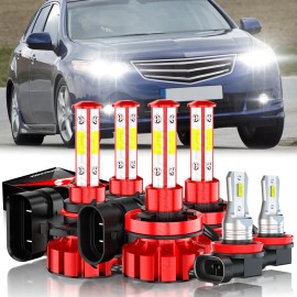 CHUSYYRAY For Honda Accord 2008-2015 -Combo LED Headlight High&Low Beam + Fog Light Kit