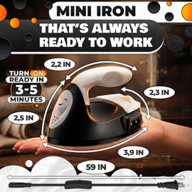 Mini Iron for Quilting, Crafting and Sewing, Ceramic Heating Plate