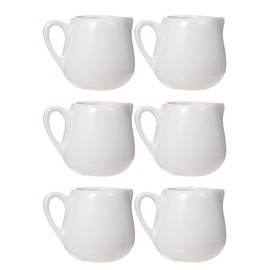 Hemoton 6Pcs Milk Storage Jugs Ceramic Sauce Containers Sauce Jugs Tableware (White)