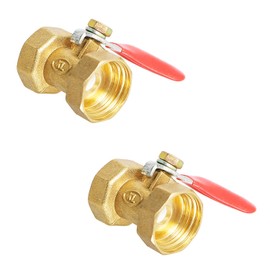 Ohamtes 2Pcs Ordinary Brass Ball Valve G 1/2" Female Thread xG 1/2" Female Thread Valve, 4 Point Double Female Thread Ball Valve, Used for Fluid Control of Water, Oil, Various Solvents, Gas, Natural Gas, Galvanized Steel Pipes, Copper Pipes, Aluminum-Pla