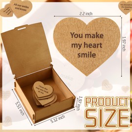 Seenelling 12 Reasons Why I Love You Heart Puzzle in Wooden Box, Valentine Gifts for Him or Her - Romantic Wooden Message Hearts Gift for Valentine Day Boyfriend Girlfriend Wife Husband