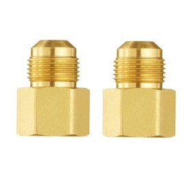 ANPTGHT Adaptador de gas de acoplamiento de tubo de latón de 3/8 pulgadas macho de 1/4 pulgadas NPT hembra reductor de tubería de gas propano adaptador de gas natural (paquete de 2)