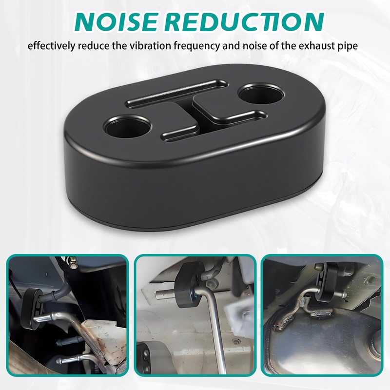 4PCS Exhaust Rubber Mounts,12mm 2 Hole Car Exhaust Hanger Bracket,Universal