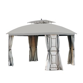 Garden Winds Replacement Canopy Top Cover Compatible with The Style Selections TPGAZ2236 Gazebo - RipLock 350 - Slate Gray