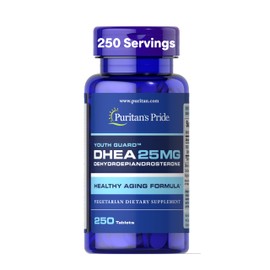 Puritan's Pride Youth Guard DHEA for Women and Men 25mg, Dietary Supplement forHealthy Aging, 250 Tablets