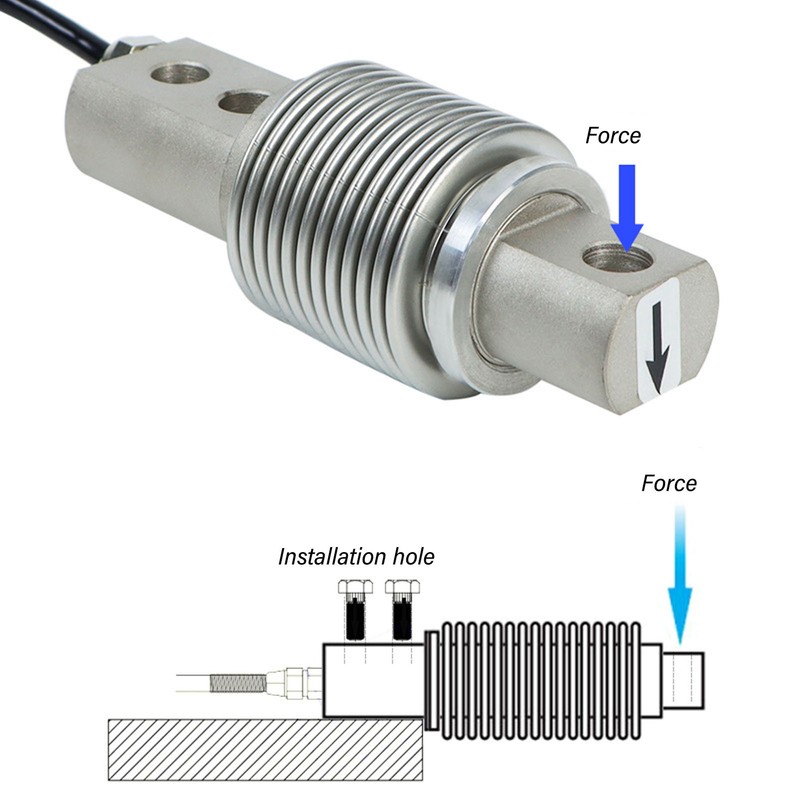Bellows Load Cell Stainless Steel Waterproof Hex Connector Weighing Sensor