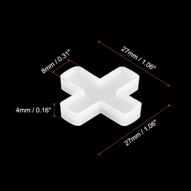 uxcell 100Pcs Tile Spacers, 8mm 5/16" Cross Shape Wall Floor Tile Spacer Tiling Tools for Ceramic Tile Installation, White