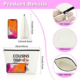 Cousins Gift Makeup Bag Trip Gifts Friendship Gifts for Cousins Funny Cousin Gifts Cosmetic Bag Friendship Weekend Gifts for Cousin Sister Friend Funny Gift for Sister Cousin Christmas Birthday Gift