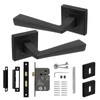 Decoranddecor Helix Square Door Handles – Aluminium Matt Black Internal