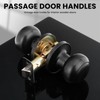 Haidms Black Passage Door Knobs Interior, Classic Matte Black Interior