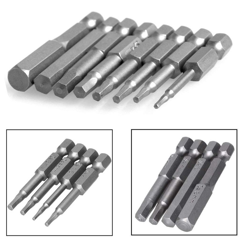 Bestgle 8Pcs Hex Head Allen Key Bit Set, 50mm Metric
