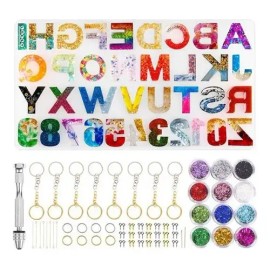 Kit De 236 Piezas Letras De Silicona De Molde De Resina Epóx