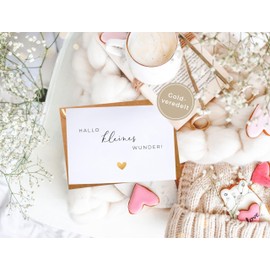 JoliCoon Birth Card - Hello Little Wonder - A6 with Natural Envelope - Birth Card